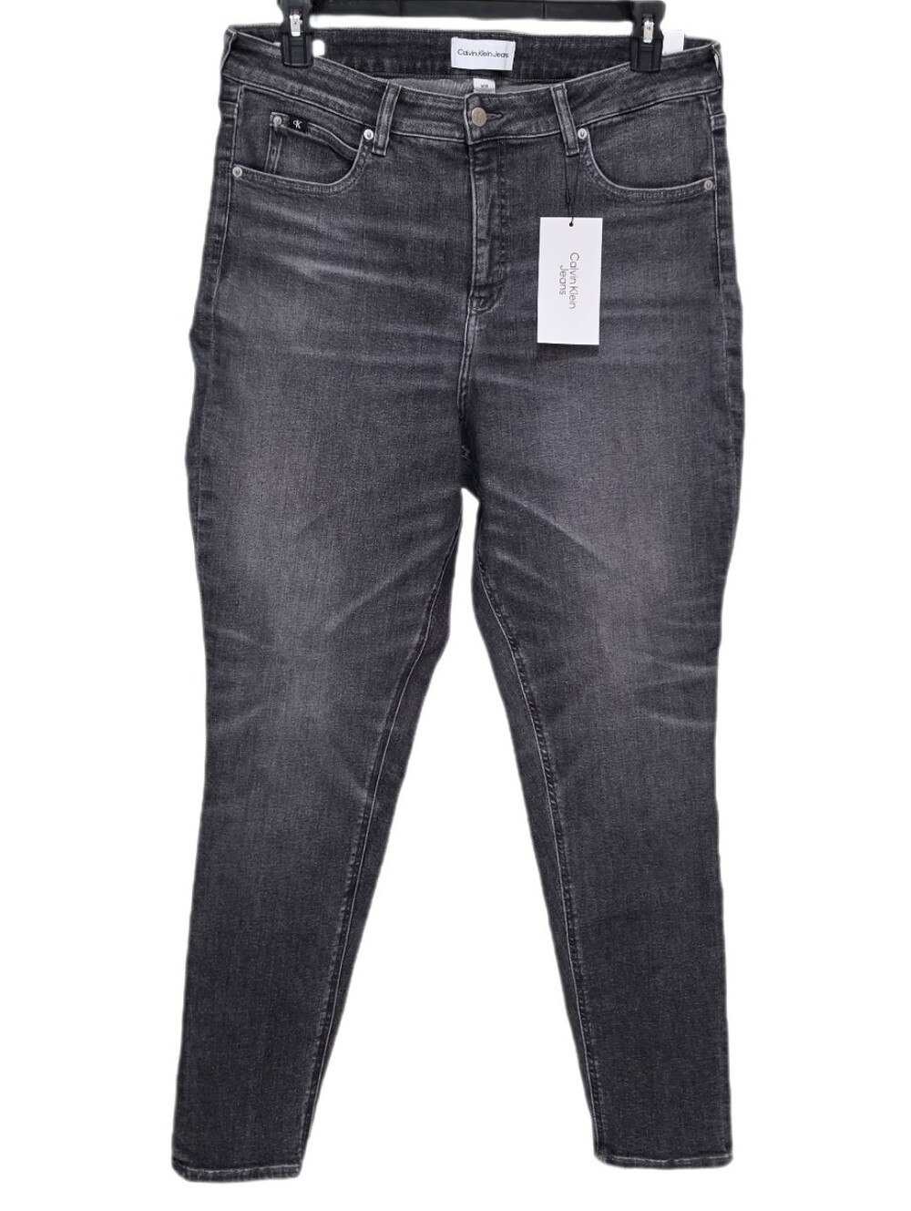 Calvin Klein Women's Plus Size High Rise Skinny Jeans Stretch Washed Gray W38